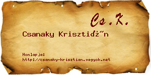 Csanaky Krisztián névjegykártya