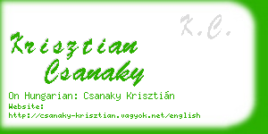 krisztian csanaky business card