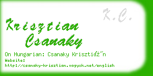 krisztian csanaky business card